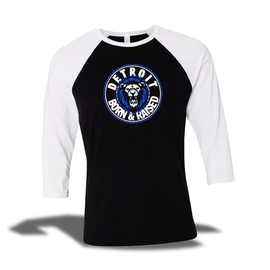 Born and Raised - lions 3/4 baseball tee