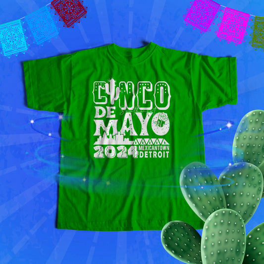 Cinco de Mayo $5 T-Shirt (Sold out) online. We will have more in store Cinco De Mayo weekend only. Limit 1 per customer.