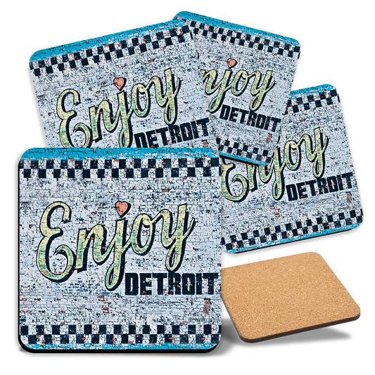 set of 4 coasters - Enjoy detroit