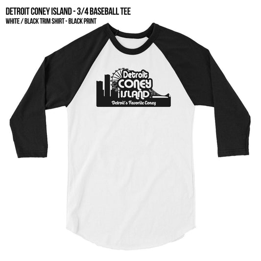 Baseball Tee 3/4 Sleeve - Detroit Coney Island