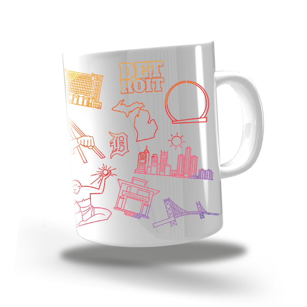 Coffee Mug - 8oz "Detroit Landmarks"