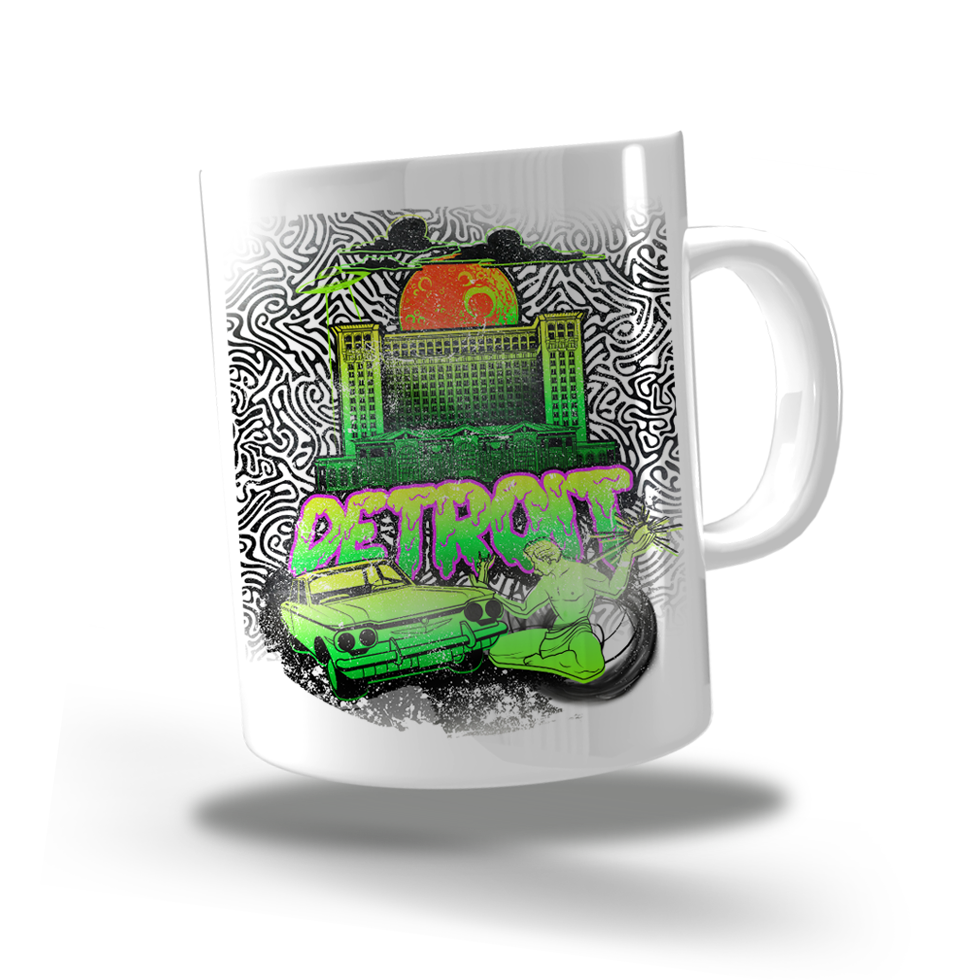 Coffee Mug - 8oz "Drip grunge detroit"