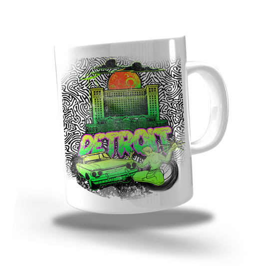 Coffee Mug - 8oz "Drip grunge detroit"