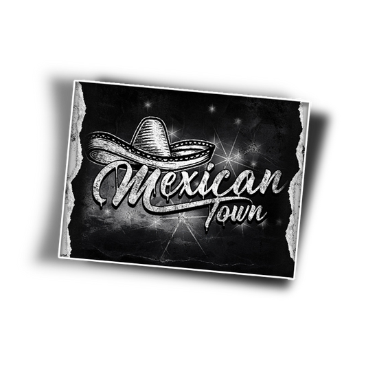 STICKER mexican town sombrero