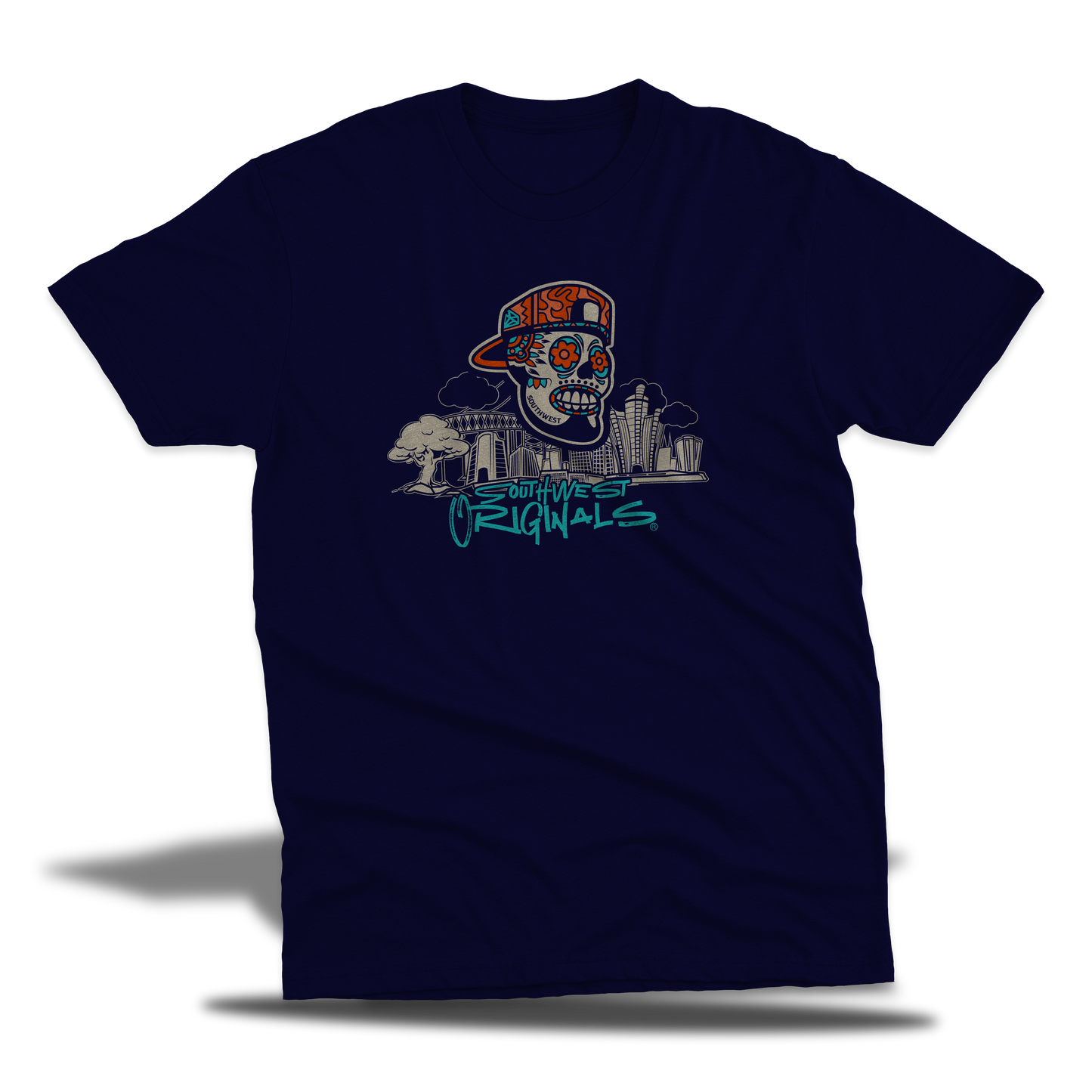 The Official Southwest Originals Male sugar skull "Navy Shirt"