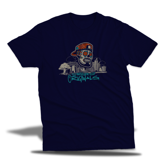 The Official Southwest Originals Male sugar skull "Navy Shirt"