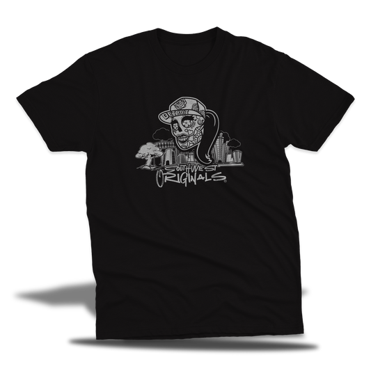 The Official Southwest Originals Female sugar skull "Black Shirt"