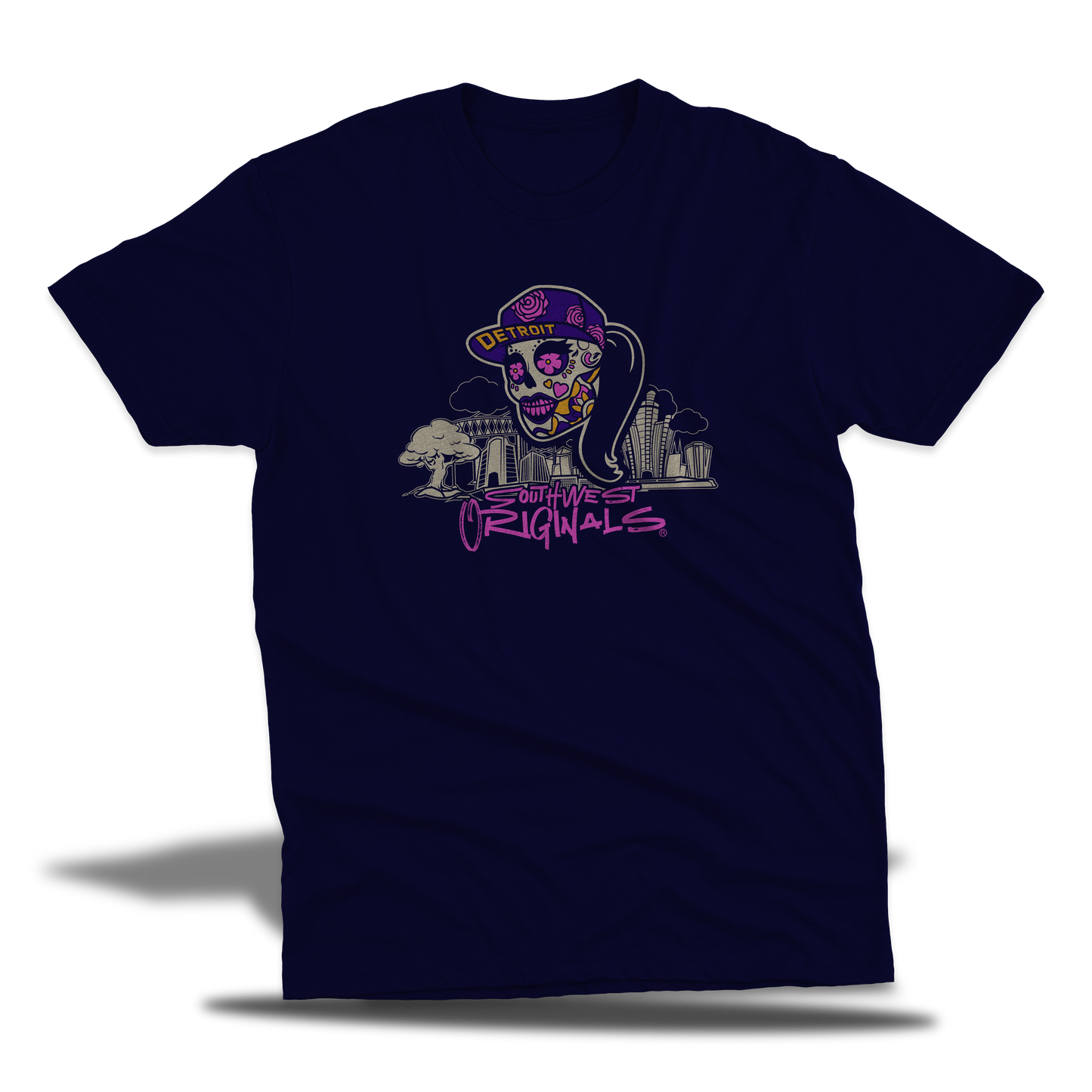 The Official Southwest Originals Female sugar skull "Navy Shirt"