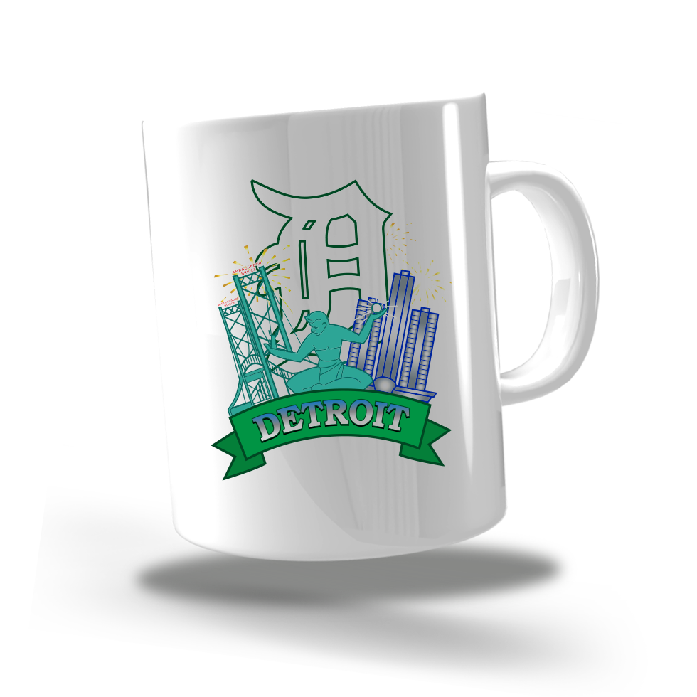 Coffee Mug - 8oz "detroit landmarks emblem"