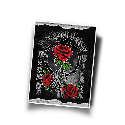STICKER southwest detroit born and raised roses