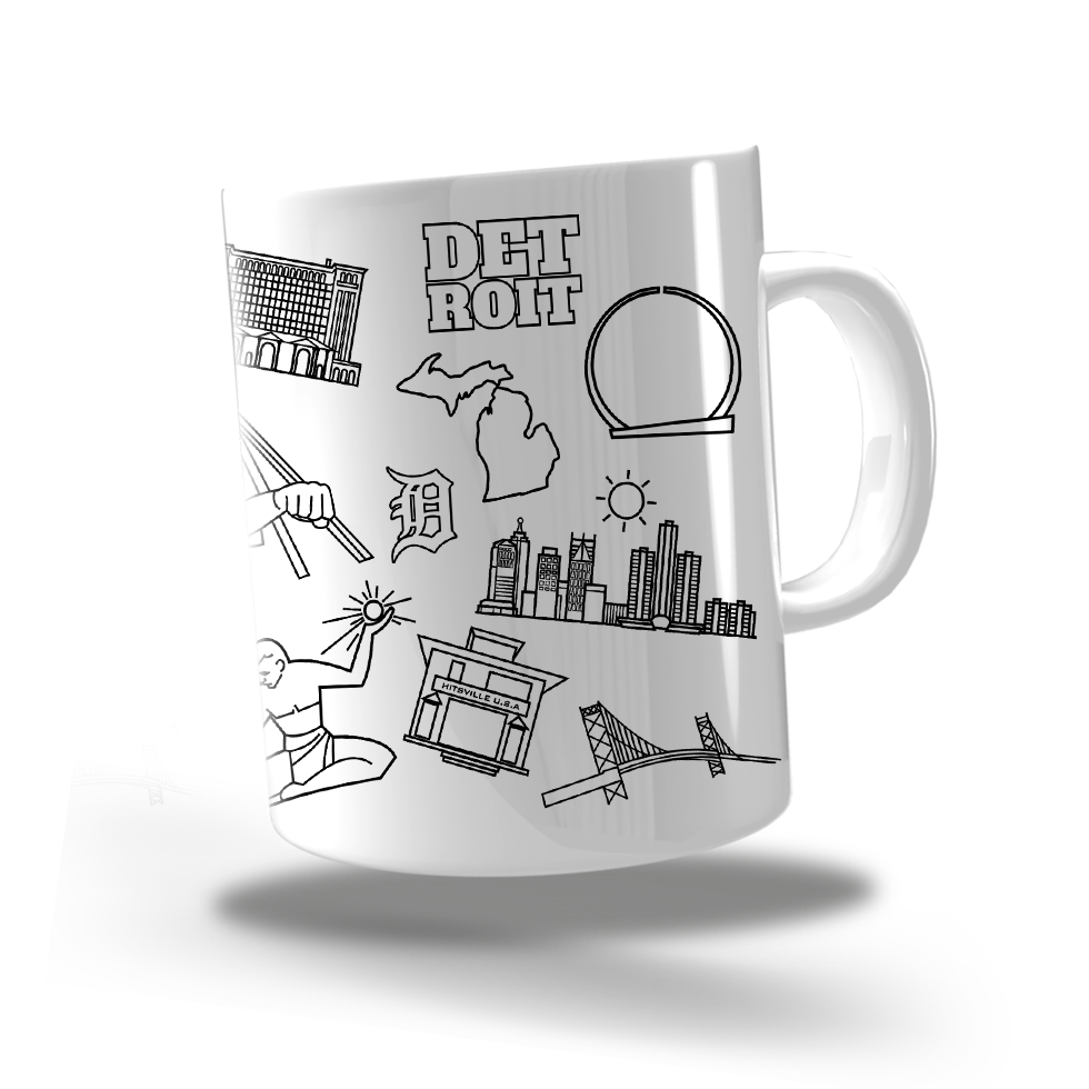 Coffee Mug - 8oz "Detroit Landmarks"