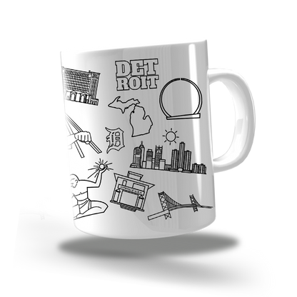 Coffee Mug - 8oz "Detroit Landmarks"