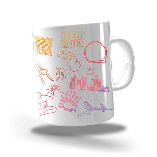 Coffee Mug - 8oz "Detroit Landmarks"